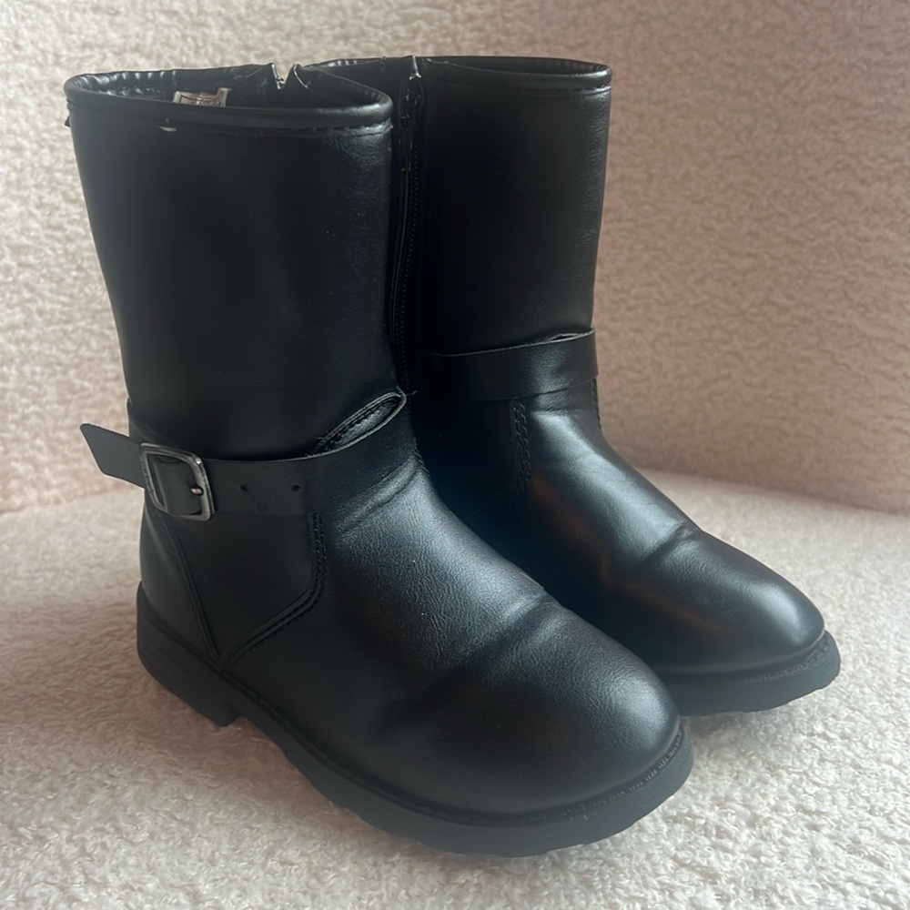 Little girls black boots